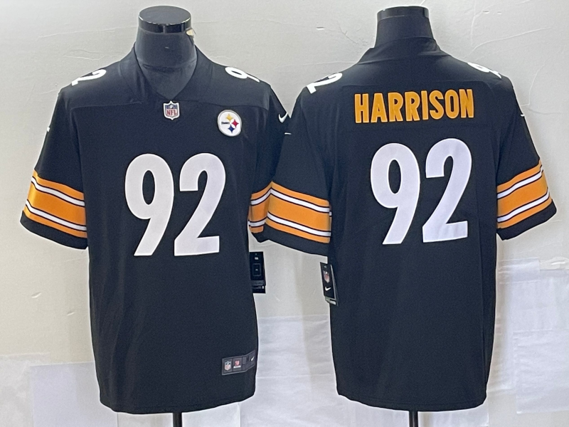 Men's Pittsburgh Steelers James Harrison #92 Black Retired Jersey